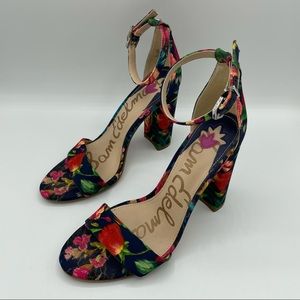 sam edelman floral yaro block heel sandals